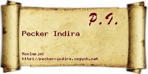 Pecker Indira névjegykártya